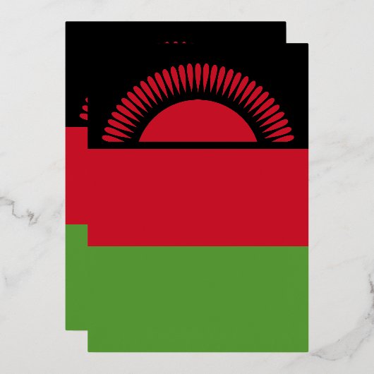 vlag van Malawi Folie Uitnodiging (Voorkant / Achterkant)