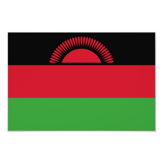 Vlag van Malawi Foto Afdruk (Voorkant)