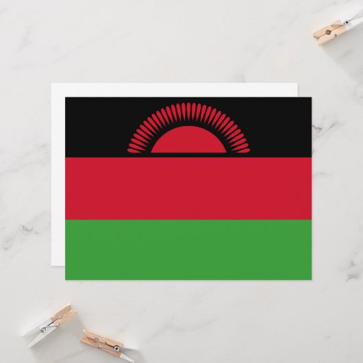 Vlag van Malawi Kaart (Voorkant / Achterkant in situ)
