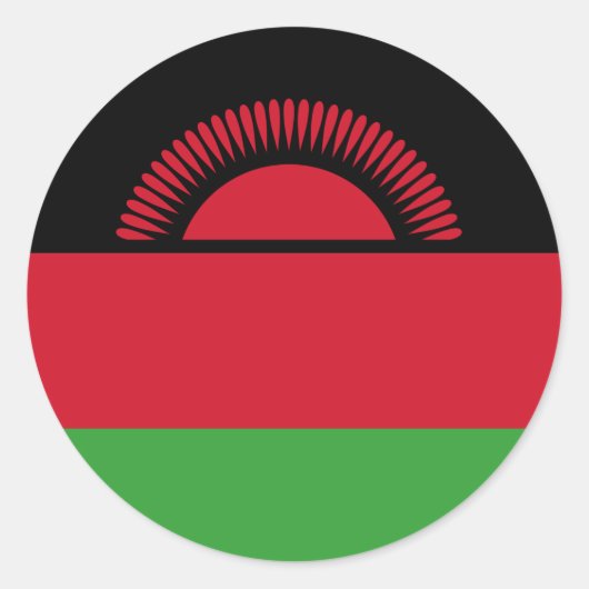 Vlag van Malawi Ronde Sticker (Voorkant)
