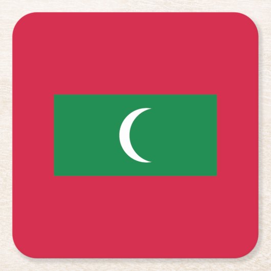 Vlag van Maldiven Kartonnen Onderzetters (Voorkant)