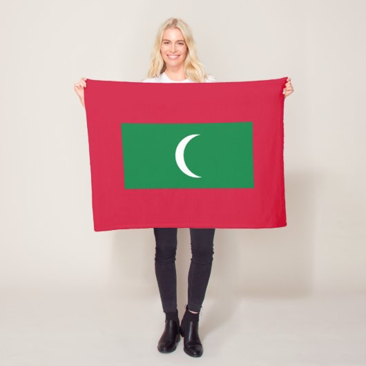 Vlag van Malediven Fleece Deken (In situ)