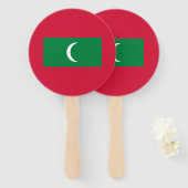Vlag van Malediven Handwaaier (Voorkant en achterkant)