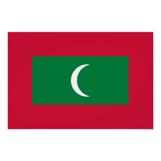 Vlag van Malediven Perfect Poster (Voorkant)