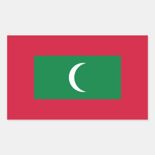 Vlag van Malediven Rechthoekige Sticker (Voorkant)
