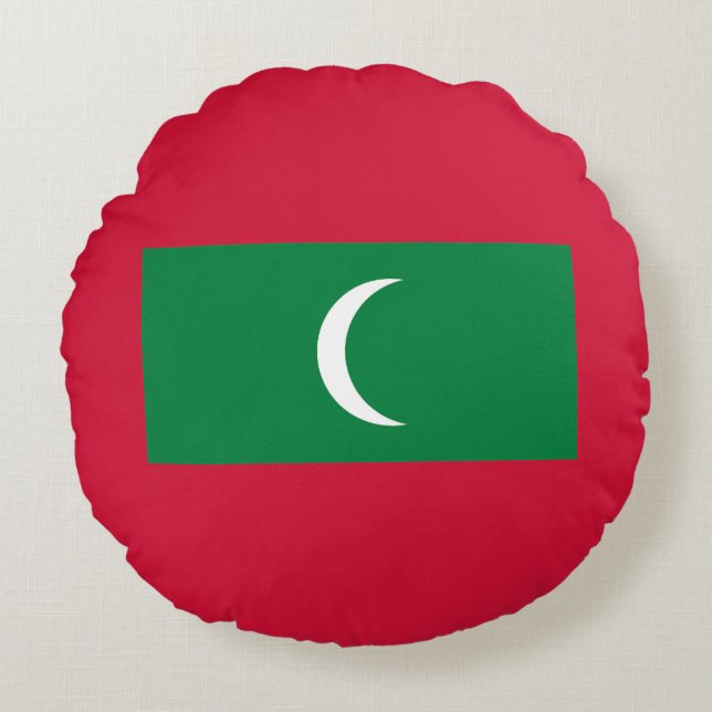 Vlag van Malediven Rond Kussen (Voorkant)