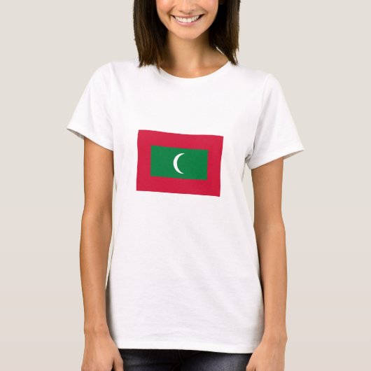 Vlag van Malediven T-shirt (Voorkant)