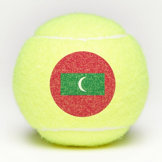 Vlag van Malediven Tennisballen (Voorkant)