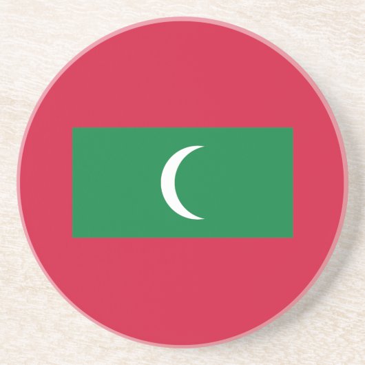Vlag van Malediven Zandsteen Onderzetter (Voorkant)