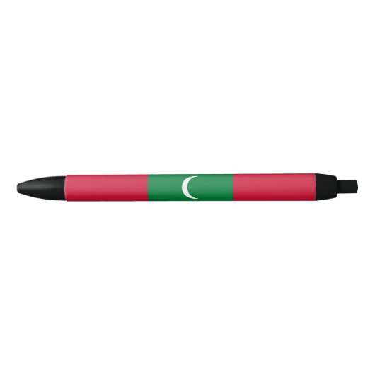 Vlag van Malediven Zwarte Inkt Pen (Voorkant)