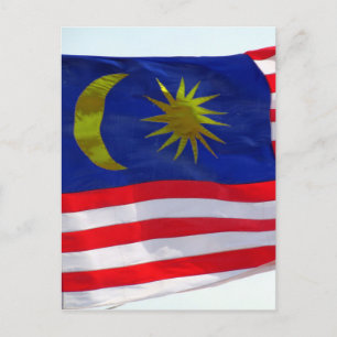 vlag van maleisië briefkaart