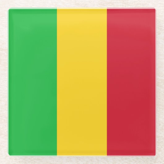 Vlag van Mali Glazen Onderzetter (Voorkant)