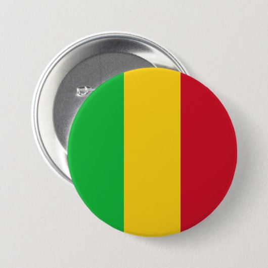 Vlag van Mali Ronde Button 7,6 Cm (Voorkant /achterkant)