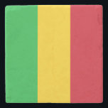 Vlag van Mali Stenen Onderzetter<br><div class="desc">Patriottische vlag van Mali.</div>