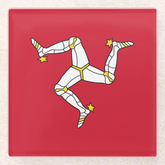 Vlag van Man Glazen Onderzetter (Voorkant)