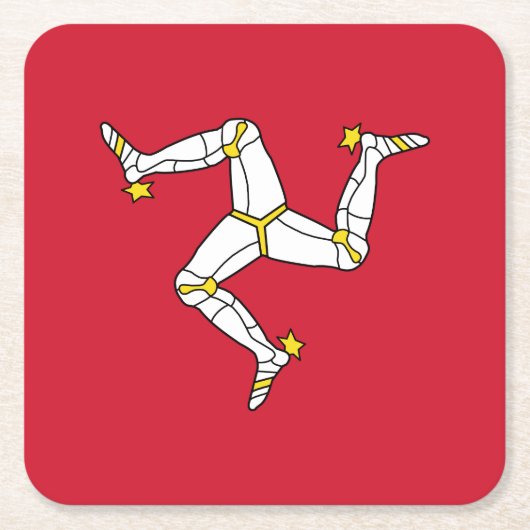 Vlag van Man Kartonnen Onderzetters (Voorkant)