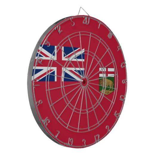 Vlag van Manitoba Dartbord (Voorkant Links)