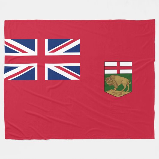 Vlag van Manitoba Fleece Deken (Voorkant (Horizontaal))