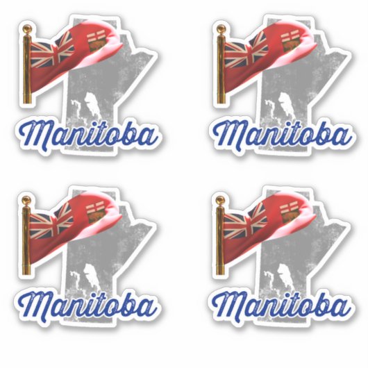 Vlag van Manitoba Sticker (Voorkant)