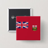 Vlag van Manitoba Vierkante Button 5,1 Cm (Voorkant /achterkant)