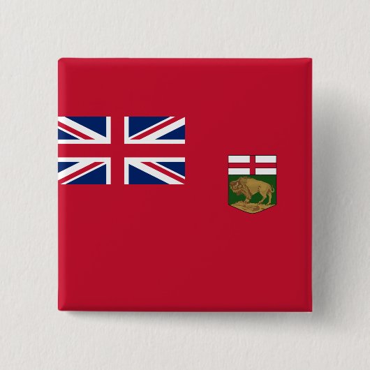 Vlag van Manitoba Vierkante Button 5,1 Cm (Voorkant)