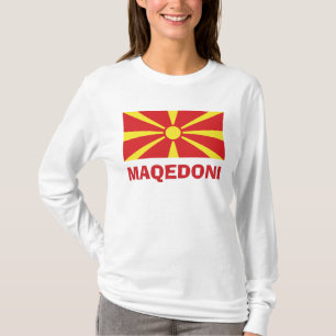 Vlag van Maqedoni Long Sleeve T-Shirt