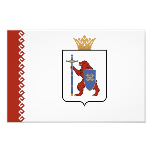 Vlag van Mari El Foto Afdruk (Voorkant)
