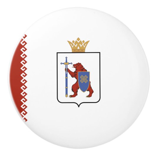 Vlag van Mari El Keramische Knop (Voorkant)