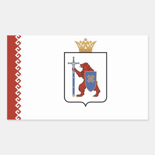Vlag van Mari El Rechthoekige Sticker (Voorkant)