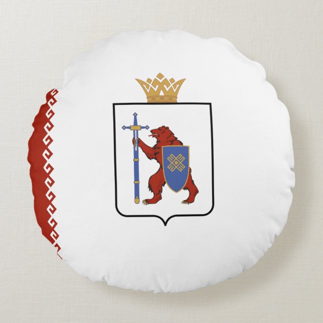 Vlag van Mari El Rond Kussen (Voorkant)