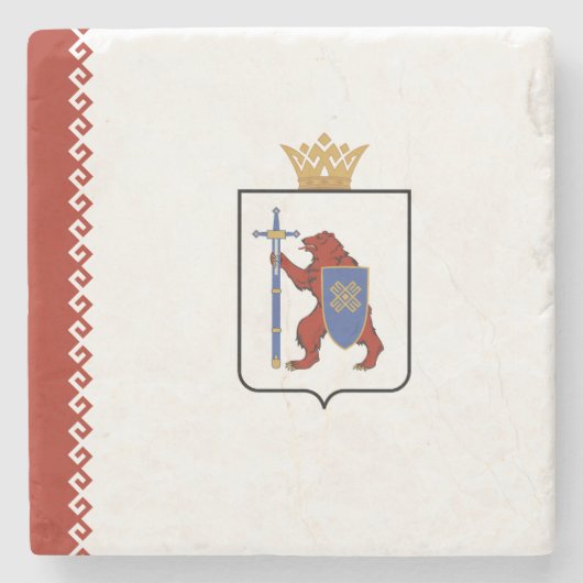 Vlag van Mari El Stenen Onderzetter (Voorkant)