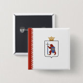 Vlag van Mari El Vierkante Button 5,1 Cm (Voorkant /achterkant)