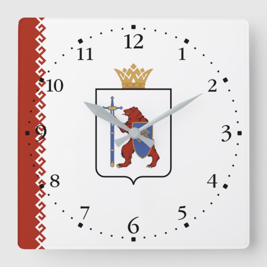 Vlag van Mari El Vierkante Klok (Voorkant)