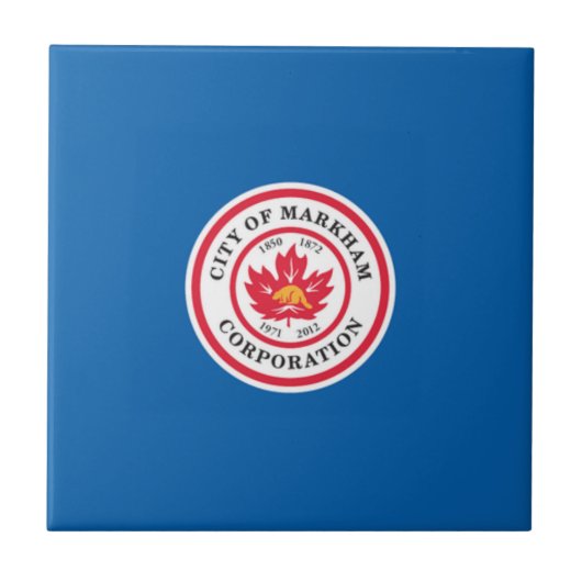 Vlag van Markham (Ontario, Canada) Tegeltje (Voorkant)