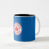 Vlag van Markham (Ontario, Canada) Tweekleurige Koffiemok (Voorkant rechts)