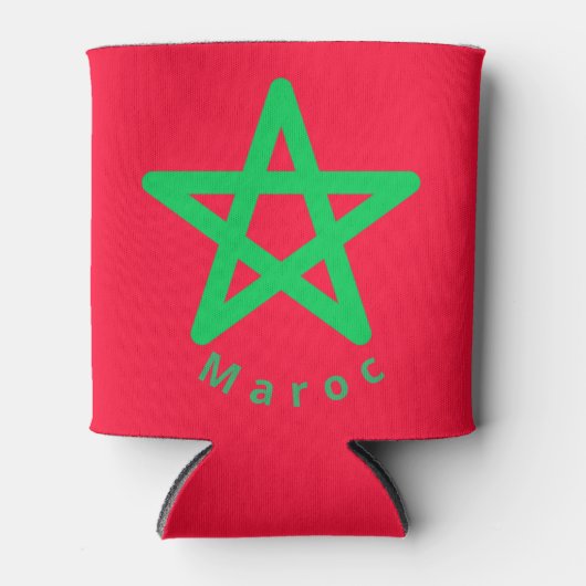 Vlag van Marokko Blikjeskoeler (Voorkant)