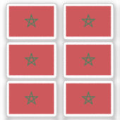Vlag van Marokko Collectie pack van 6 Sticker (Voorkant)