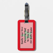 Vlag van Marokko Easy ID Personal Bagagelabel (Achterkant verticaal)