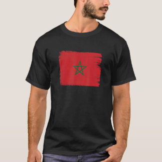 Vlag van Marokko geschilderde stijl Marokkaanse pa T-shirt