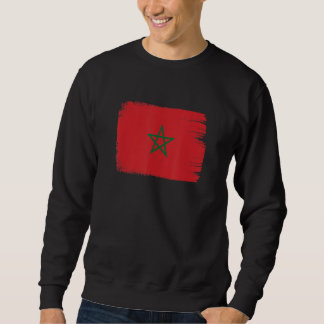 Vlag van Marokko Geschilderde stijl Marokkaanse pa Trui