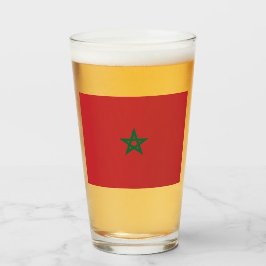 Vlag van Marokko Glas (Voorkant gevuld)