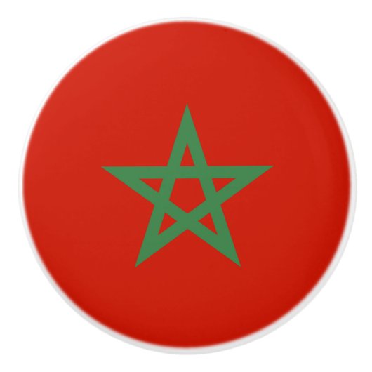 Vlag van Marokko Keramische Knop (Voorkant)