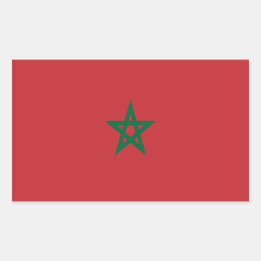 Vlag van Marokko Rechthoekige Sticker (Voorkant)