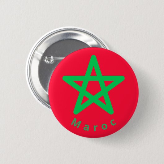 Vlag van Marokko Ronde Button 5,7 Cm (Voorkant /achterkant)