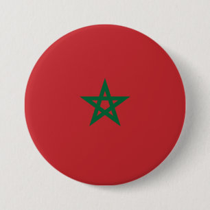 Vlag van Marokko Ronde Button 7,6 Cm