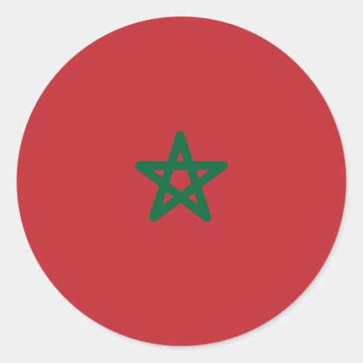 Vlag van Marokko Ronde Sticker (Voorkant)