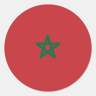 Vlag van Marokko Ronde Sticker