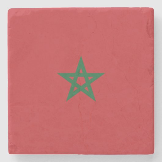 Vlag van Marokko Stenen Onderzetter (Voorkant)