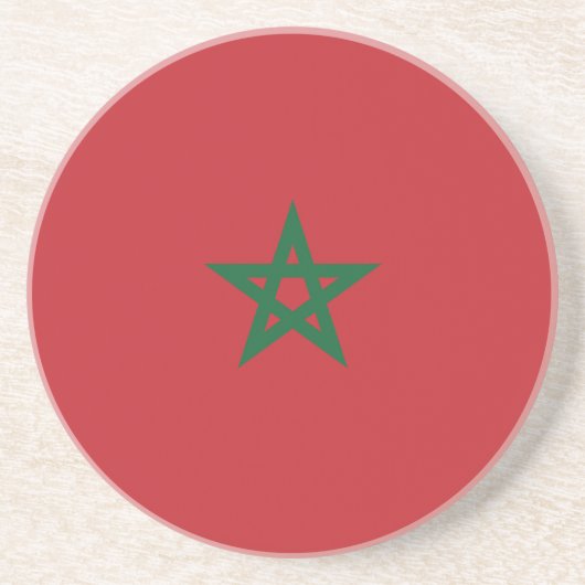 Vlag van Marokko Zandsteen Onderzetter (Voorkant)