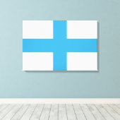 Vlag van Marseille (Frankrijk) Canvas Afdruk (Insitu (Houten vloer))